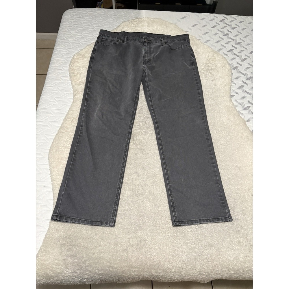 Levis 541 Mens Athletic Fit Straight Gray Denim Jeans 40x32 Fits (40x30) Faded